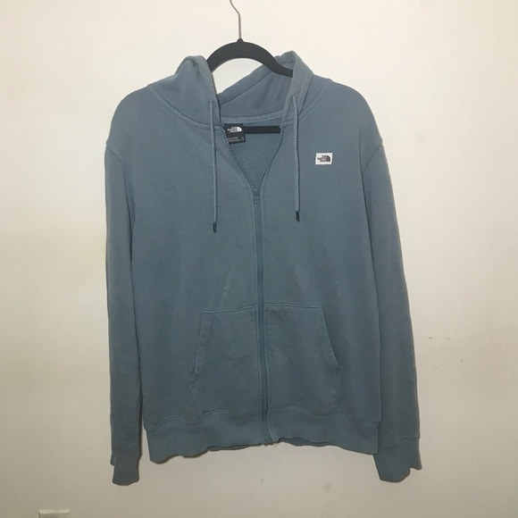 The North Face Full Zip Hoodie Mens M Blue Drawstring kangaroo pocket sw… - Picture 3 of 12